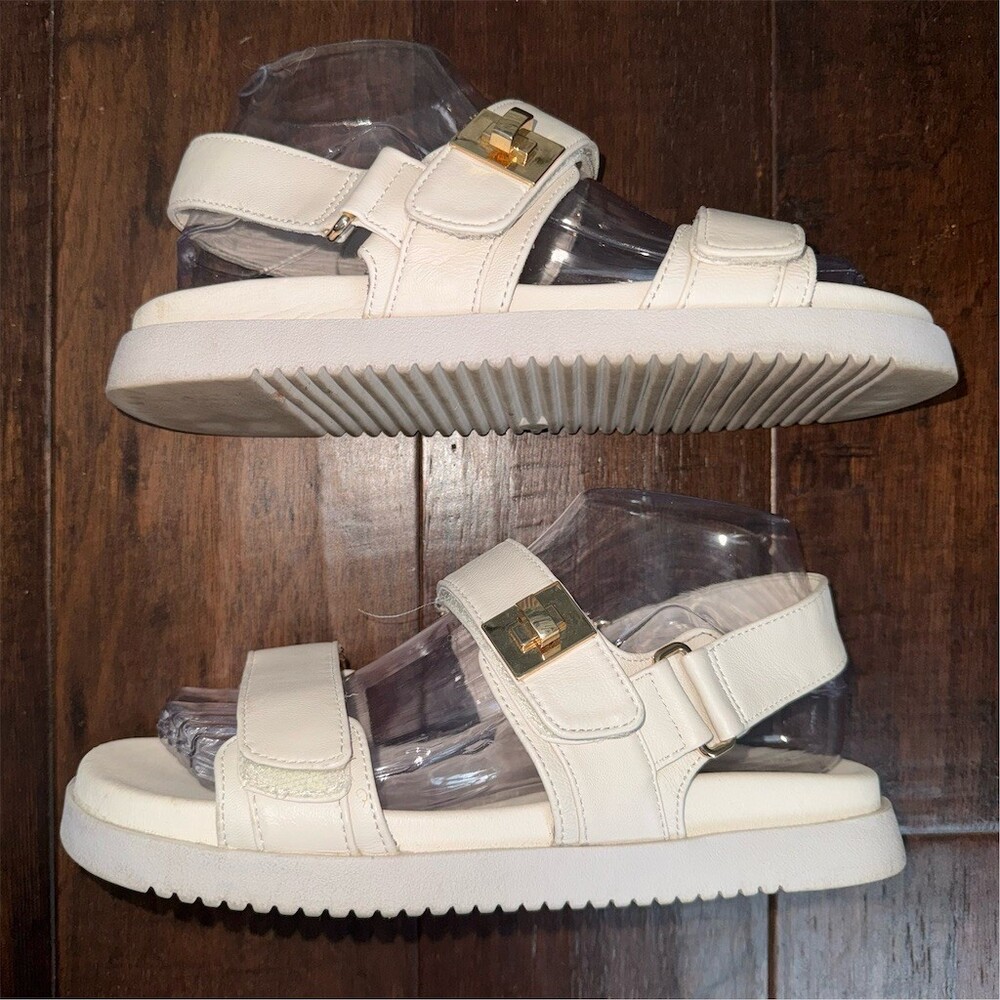 Steve Madden Mona Slingback Footbed Platform Sandals Womens 7.5 Light Beige - Picture 5 of 11